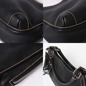 極美品 CHANEL シャネル フリンジ タッセル ショルダーバッグ トートバッグ 8番台 ブラック シルバー金具 中古 4a008259