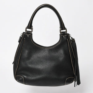 極美品 CHANEL シャネル フリンジ タッセル ショルダーバッグ トートバッグ 8番台 ブラック シルバー金具 中古 4a008259