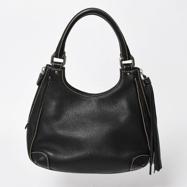 極美品 CHANEL シャネル フリンジ タッセル ショルダーバッグ トートバッグ 8番台 ブラック シルバー金具 中古 4a008259