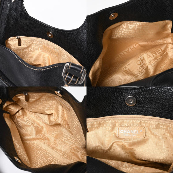 極美品 CHANEL シャネル フリンジ タッセル ショルダーバッグ トートバッグ 8番台 ブラック シルバー金具 中古 4a008259