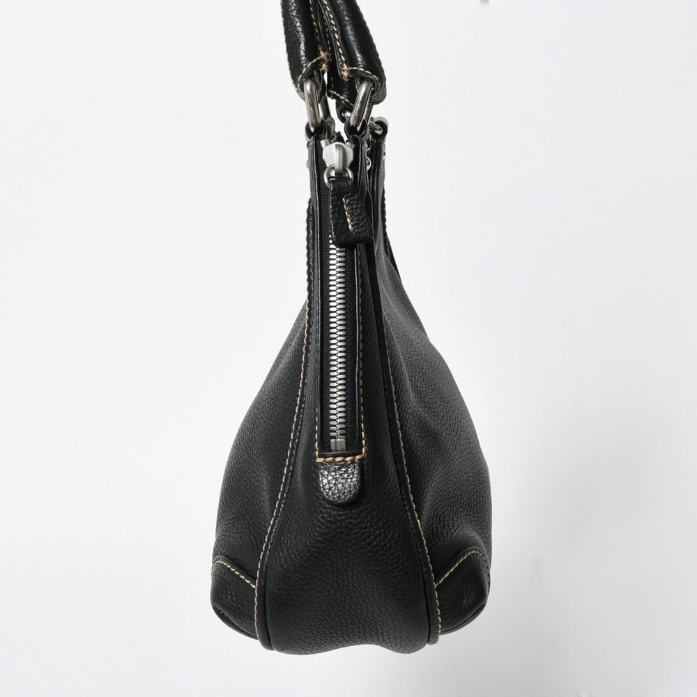 Very Good Condition CHANEL Fringe Tassel Shoulder Bag Tote Bag No. 8 Black Silver Hardware Used 4a008259