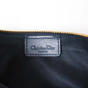 極美品 Christian Dior クリスチャンディオール トロッター サドルバッグ ワンショルダーバッグ サドルポーチ MC0091 ネイビー 中古 4a008273