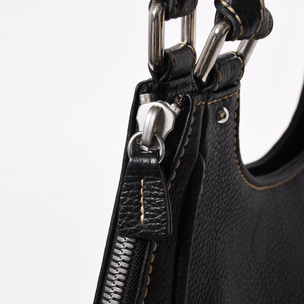 Very Good Condition CHANEL Fringe Tassel Shoulder Bag Tote Bag No. 8 Black Silver Hardware Used 4a008259