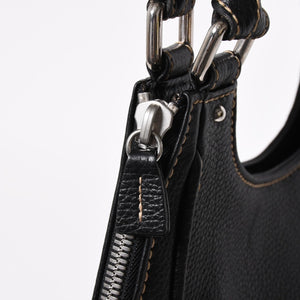 極美品 CHANEL シャネル フリンジ タッセル ショルダーバッグ トートバッグ 8番台 ブラック シルバー金具 中古 4a008259