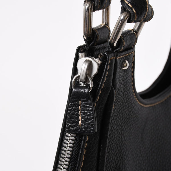 極美品 CHANEL シャネル フリンジ タッセル ショルダーバッグ トートバッグ 8番台 ブラック シルバー金具 中古 4a008259