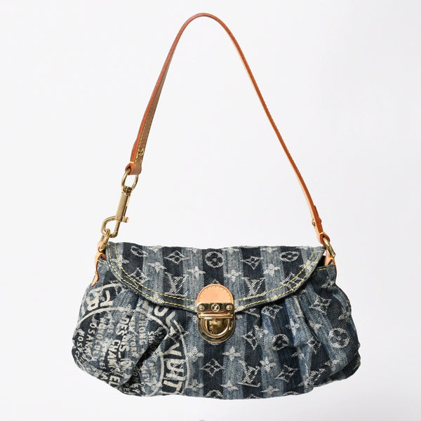 新品同様品 LOUIS VUITTON ルイヴィトン モノグラム デニム ミニ・プリーティ レイエ M95333 ショルダーバッグ 中古 4a008242