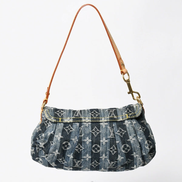 新品同様品 LOUIS VUITTON ルイヴィトン モノグラム デニム ミニ・プリーティ レイエ M95333 ショルダーバッグ 中古 4a008242