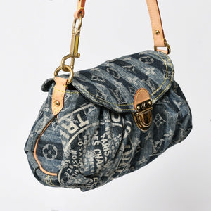 新品同様品 LOUIS VUITTON ルイヴィトン モノグラム デニム ミニ・プリーティ レイエ M95333 ショルダーバッグ 中古 4a008242