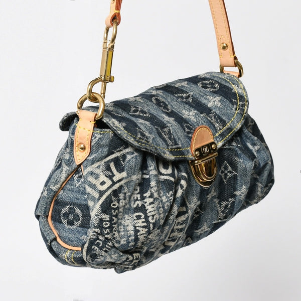 新品同様品 LOUIS VUITTON ルイヴィトン モノグラム デニム ミニ・プリーティ レイエ M95333 ショルダーバッグ 中古 4a008242