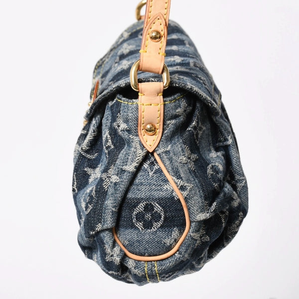 新品同様品 LOUIS VUITTON ルイヴィトン モノグラム デニム ミニ・プリーティ レイエ M95333 ショルダーバッグ 中古 4a008242
