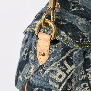 新品同様品 LOUIS VUITTON ルイヴィトン モノグラム デニム ミニ・プリーティ レイエ M95333 ショルダーバッグ 中古 4a008242