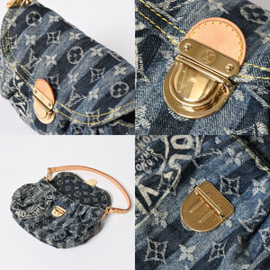 新品同様品 LOUIS VUITTON ルイヴィトン モノグラム デニム ミニ・プリーティ レイエ M95333 ショルダーバッグ 中古 4a008242