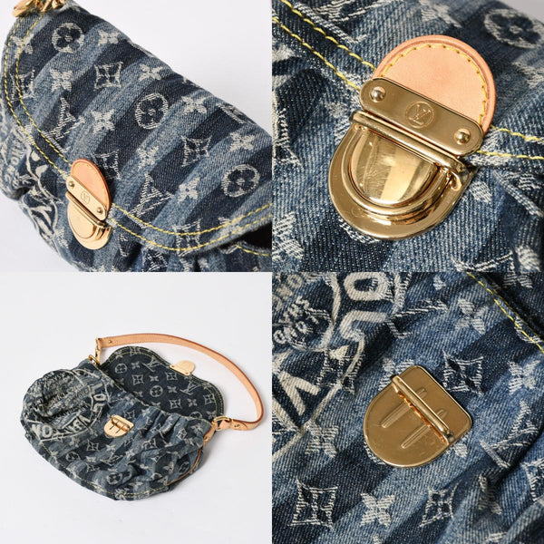 新品同様品 LOUIS VUITTON ルイヴィトン モノグラム デニム ミニ・プリーティ レイエ M95333 ショルダーバッグ 中古 4a008242