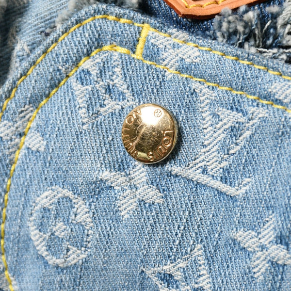 極美品 LOUIS VUITTON ルイヴィトン スピーディ30 ハンドバッグ M95380 モノグラムデニム パッチワーク ブルー 中古 4a008241