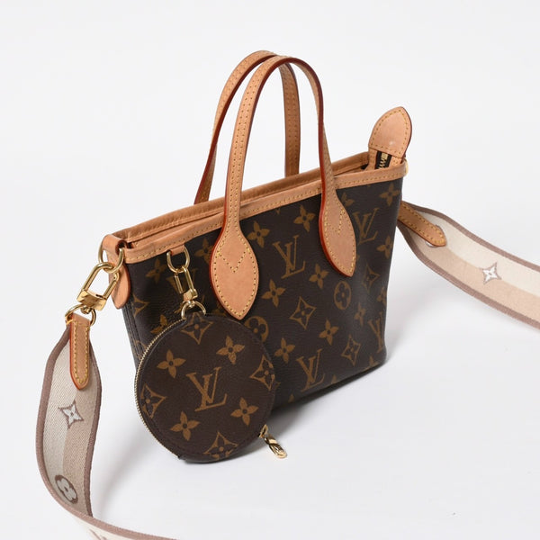 LOUIS VUITTON ルイヴィトン ネヴァーフルBB ハンドバッグ M46705 ショルダーバッグ 2WAY モノグラム ブラウン PVC レザー 美品 中古 4a008272