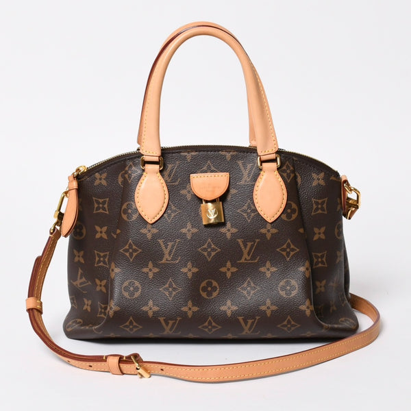 極美品 LOUIS VUITTON ルイヴィトン ハンドバッグ リボリーPM ブラウン ゴールド金具 ヌメ革 PVC M44543 中古 4a008262