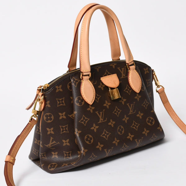 極美品 LOUIS VUITTON ルイヴィトン ハンドバッグ リボリーPM ブラウン ゴールド金具 ヌメ革 PVC M44543 中古 4a008262