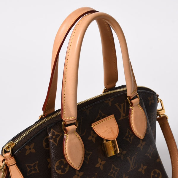 極美品 LOUIS VUITTON ルイヴィトン ハンドバッグ リボリーPM ブラウン ゴールド金具 ヌメ革 PVC M44543 中古 4a008262