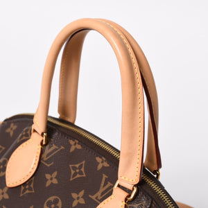 極美品 LOUIS VUITTON ルイヴィトン ハンドバッグ リボリーPM ブラウン ゴールド金具 ヌメ革 PVC M44543 中古 4a008262