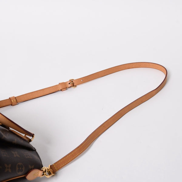 極美品 LOUIS VUITTON ルイヴィトン ハンドバッグ リボリーPM ブラウン ゴールド金具 ヌメ革 PVC M44543 中古 4a008262