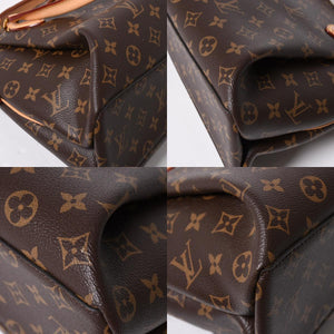 極美品 LOUIS VUITTON ルイヴィトン ハンドバッグ リボリーPM ブラウン ゴールド金具 ヌメ革 PVC M44543 中古 4a008262