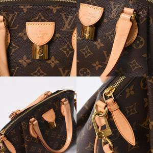 極美品 LOUIS VUITTON ルイヴィトン ハンドバッグ リボリーPM ブラウン ゴールド金具 ヌメ革 PVC M44543 中古 4a008262