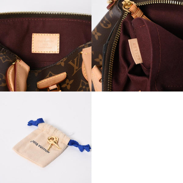 極美品 LOUIS VUITTON ルイヴィトン ハンドバッグ リボリーPM ブラウン ゴールド金具 ヌメ革 PVC M44543 中古 4a008262