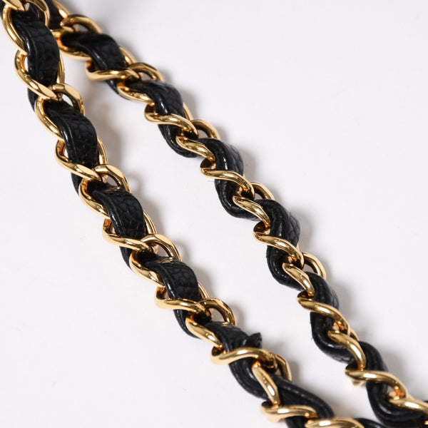 極美品 CHANEL シャネル マトラッセ23 Wフラップ Wチェーンショルダーバッグ ランダム番台 ココマーク キャビアスキン ブラック 中古 4a008244