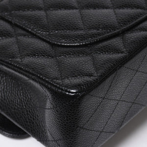 極美品 CHANEL シャネル マトラッセ23 Wフラップ Wチェーンショルダーバッグ ランダム番台 ココマーク キャビアスキン ブラック 中古 4a008244