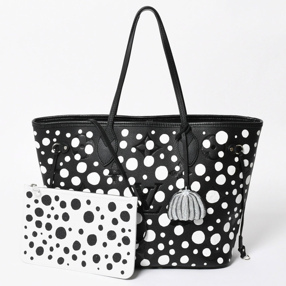 新品同様品 LOUIS VUITTON ルイヴィトン トートバッグ 草間彌生 ネヴァールMM モノグラム アンプラント インフィニティドット M46390 レザー 中古 4a008258
