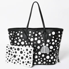 新品同様品 LOUIS VUITTON ルイヴィトン トートバッグ 草間彌生 ネヴァールMM モノグラム アンプラント インフィニティドット M46390 レザー 中古 4a008258