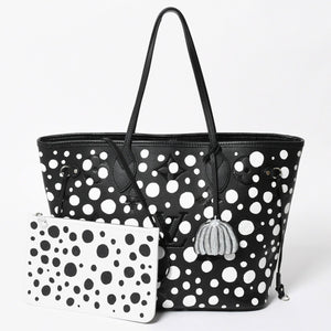 新品同様品 LOUIS VUITTON ルイヴィトン トートバッグ 草間彌生 ネヴァールMM モノグラム アンプラント インフィニティドット M46390 レザー 中古 4a008258