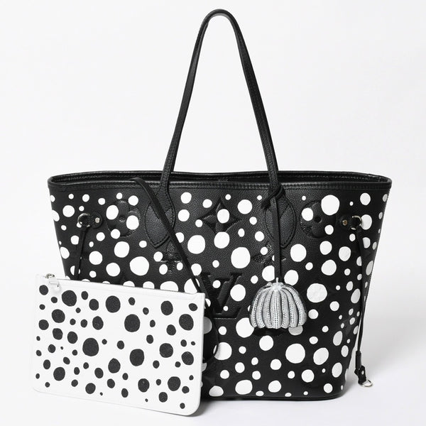 新品同様品 LOUIS VUITTON ルイヴィトン トートバッグ 草間彌生 ネヴァールMM モノグラム アンプラント インフィニティドット M46390 レザー 中古 4a008258
