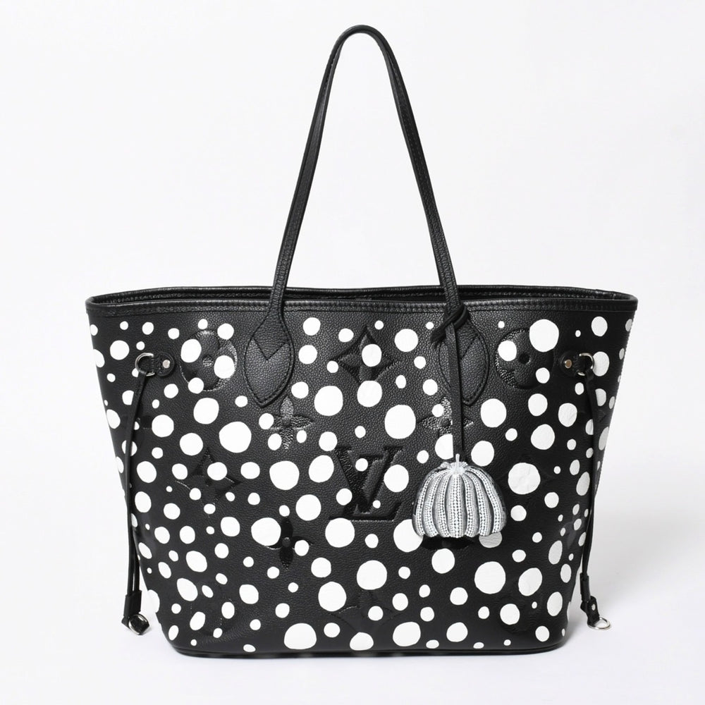新品同様品 LOUIS VUITTON ルイヴィトン トートバッグ 草間彌生 ネヴァールMM モノグラム アンプラント インフィニティドット M46390 レザー 中古 4a008258