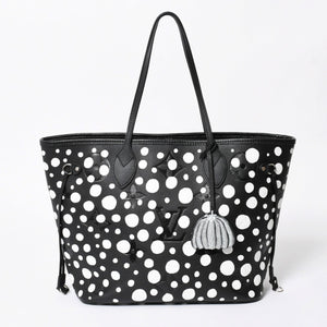 新品同様品 LOUIS VUITTON ルイヴィトン トートバッグ 草間彌生 ネヴァールMM モノグラム アンプラント インフィニティドット M46390 レザー 中古 4a008258