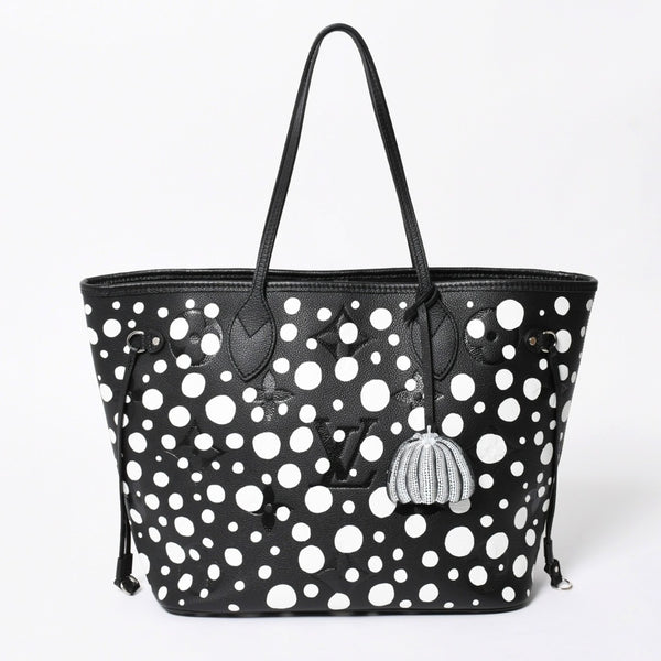 新品同様品 LOUIS VUITTON ルイヴィトン トートバッグ 草間彌生 ネヴァールMM モノグラム アンプラント インフィニティドット M46390 レザー 中古 4a008258