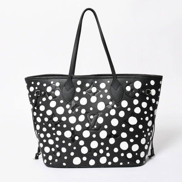新品同様品 LOUIS VUITTON ルイヴィトン トートバッグ 草間彌生 ネヴァールMM モノグラム アンプラント インフィニティドット M46390 レザー 中古 4a008258