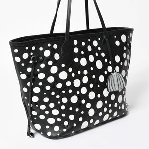 新品同様品 LOUIS VUITTON ルイヴィトン トートバッグ 草間彌生 ネヴァールMM モノグラム アンプラント インフィニティドット M46390 レザー 中古 4a008258