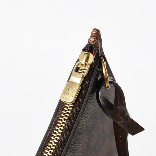 新品同様品 LOUIS VUITTON ルイヴィトン ネヴァーフル ポーチ ハンドバッグ ダミエ・エベヌ ブラウン N41358 ゴールド金具 中古 4a007880