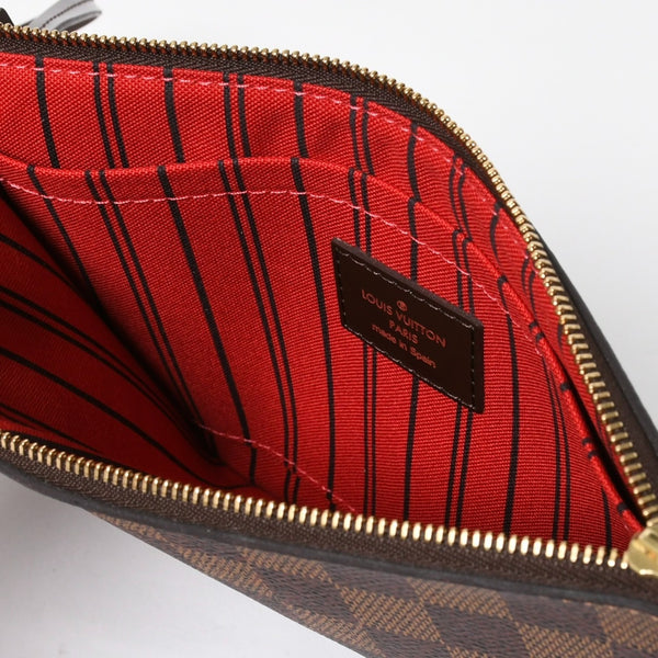 新品同様品 LOUIS VUITTON ルイヴィトン ネヴァーフル ポーチ ハンドバッグ ダミエ・エベヌ ブラウン N41358 ゴールド金具 中古 4a007880