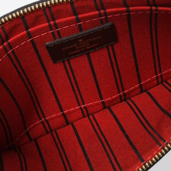 新品同様品 LOUIS VUITTON ルイヴィトン ネヴァーフル ポーチ ハンドバッグ ダミエ・エベヌ ブラウン N41358 ゴールド金具 中古 4a007880