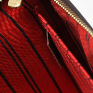 新品同様品 LOUIS VUITTON ルイヴィトン ネヴァーフル ポーチ ハンドバッグ ダミエ・エベヌ ブラウン N41358 ゴールド金具 中古 4a007880