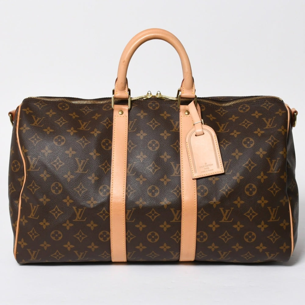 極美品 LOUIS VUITTON ルイヴィトン ボストンバッグ キーポルバンドリエール45 モノグラム M41418 ブラウン ゴールド金具 中古 4a008263