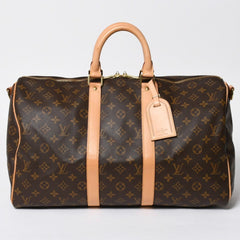 極美品 LOUIS VUITTON ルイヴィトン ボストンバッグ キーポルバンドリエール45 モノグラム M41418 ブラウン ゴールド金具 中古 4a008263