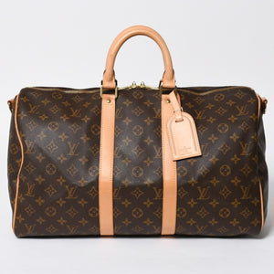 極美品 LOUIS VUITTON ルイヴィトン ボストンバッグ キーポルバンドリエール45 モノグラム M41418 ブラウン ゴールド金具 中古 4a008263