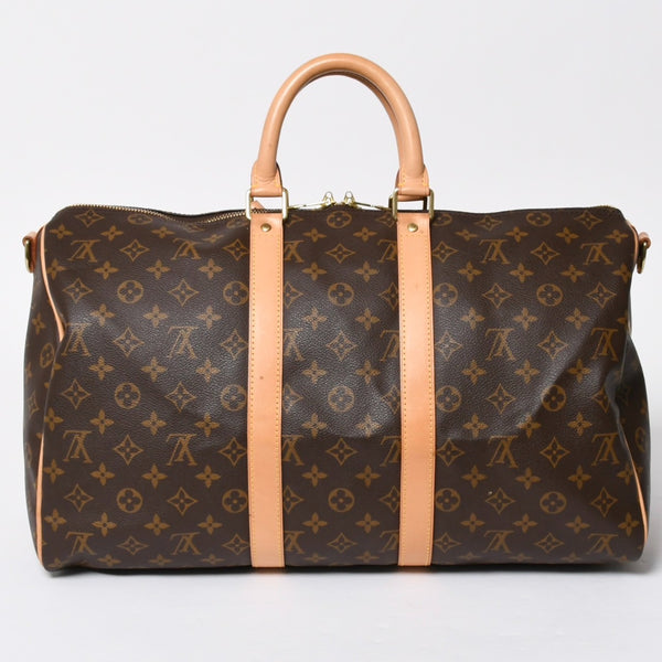 極美品 LOUIS VUITTON ルイヴィトン ボストンバッグ キーポルバンドリエール45 モノグラム M41418 ブラウン ゴールド金具 中古 4a008263
