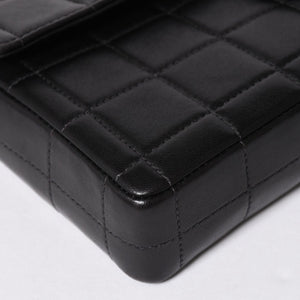 極美品 CHANEL シャネル イーストウエスト チェーンショルダーバッグ 7番台 ココマーク チョコバー ラムスキン ブラック 中古 4a008246