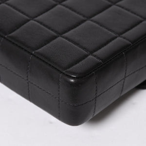 極美品 CHANEL シャネル イーストウエスト チェーンショルダーバッグ 7番台 ココマーク チョコバー ラムスキン ブラック 中古 4a008246