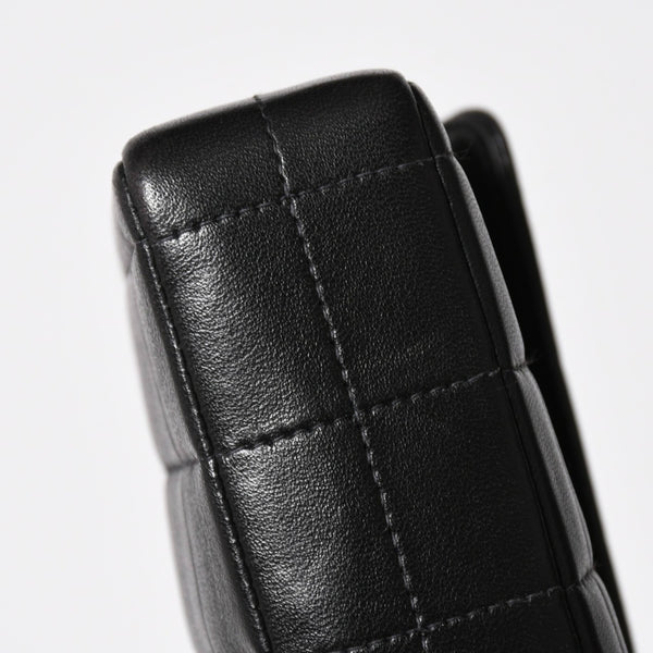 極美品 CHANEL シャネル イーストウエスト チェーンショルダーバッグ 7番台 ココマーク チョコバー ラムスキン ブラック 中古 4a008246