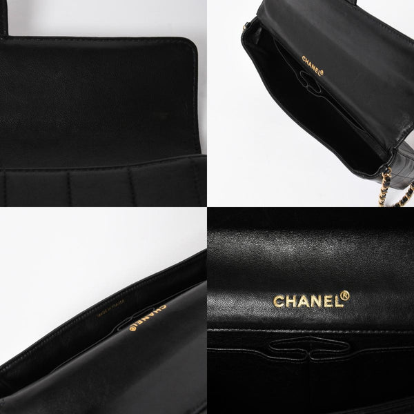 極美品 CHANEL シャネル イーストウエスト チェーンショルダーバッグ 7番台 ココマーク チョコバー ラムスキン ブラック 中古 4a008246